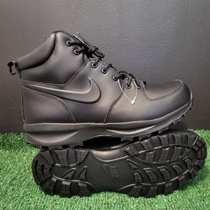 Nike Manoa Leather Boots Triple Black Size 10 Men 454350 003